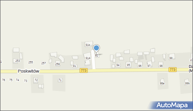 Miłocice, Miłocice, 92, mapa Miłocice