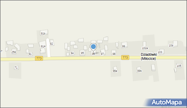 Miłocice, Miłocice, 96, mapa Miłocice
