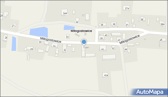 Miłogostowice, Miłogostowice, 33, mapa Miłogostowice