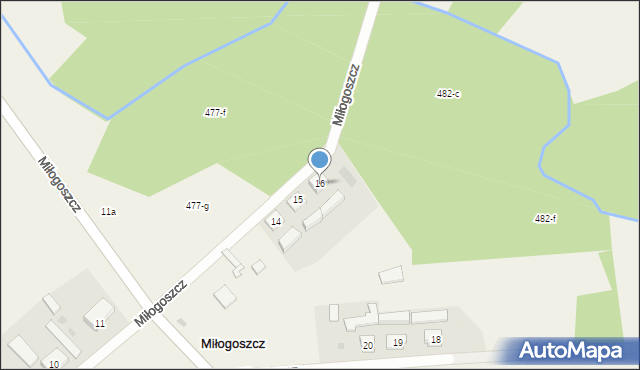 Miłogoszcz, Miłogoszcz, 16, mapa Miłogoszcz