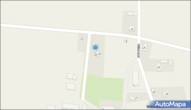 Miłonice, Miłonice, 12, mapa Miłonice