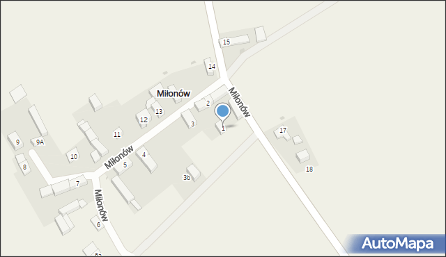 Miłonów, Miłonów, 1, mapa Miłonów