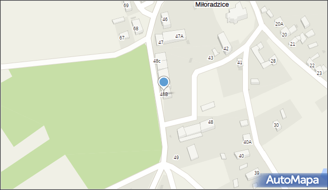 Miłoradzice, Miłoradzice, 48B, mapa Miłoradzice