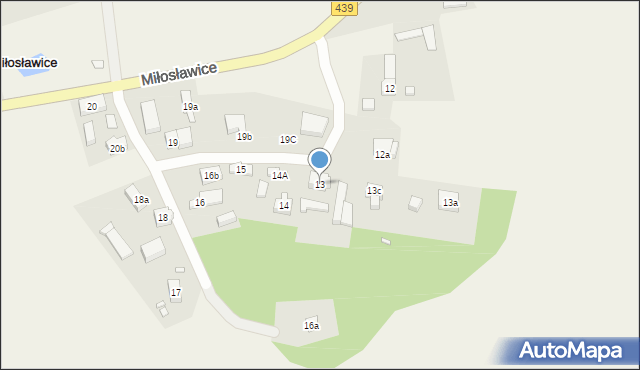 Miłosławice, Miłosławice, 13, mapa Miłosławice