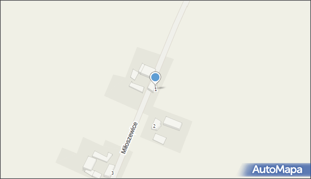 Miłoszewice, Miłoszewice, 1, mapa Miłoszewice