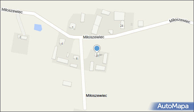 Miłoszewiec, Miłoszewiec, 10, mapa Miłoszewiec