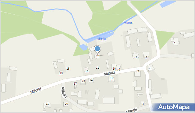 Miłotki, Miłotki, 12, mapa Miłotki