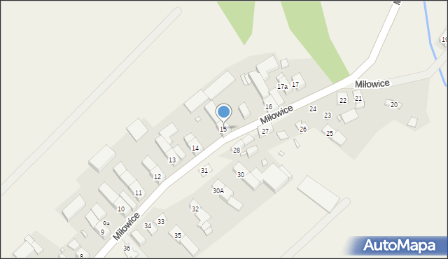 Miłowice, Miłowice, 15, mapa Miłowice