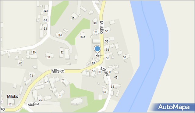 Milsko, Milsko, 54, mapa Milsko