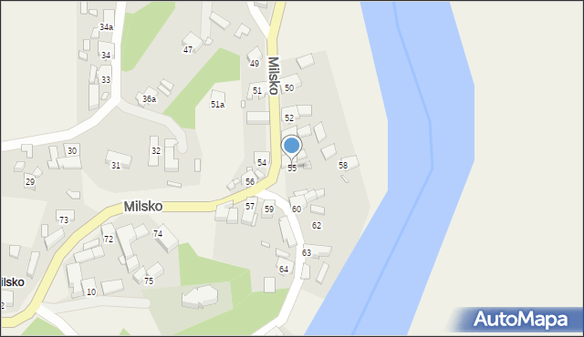 Milsko, Milsko, 55, mapa Milsko