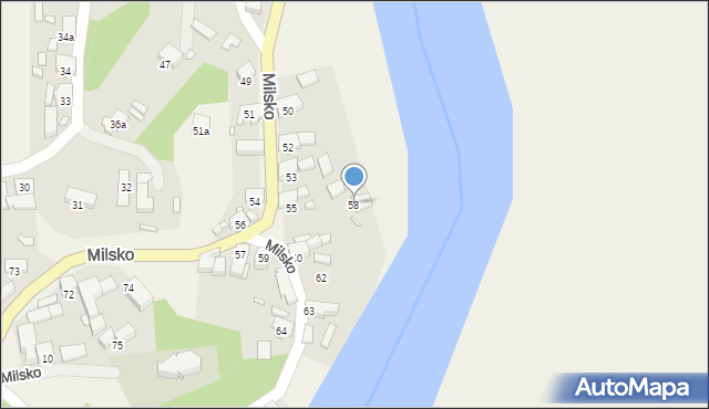 Milsko, Milsko, 58, mapa Milsko