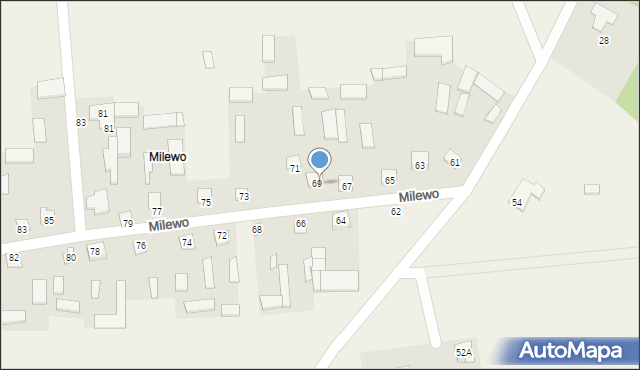 Minczewo, Milewo, 69, mapa Minczewo