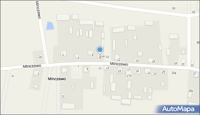 Minczewo, Minczewo, 8, mapa Minczewo