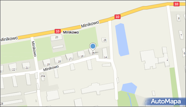 Minikowo, Minikowo, 15, mapa Minikowo