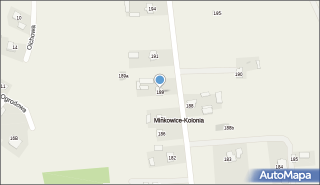 Minkowice, Minkowice, 189, mapa Minkowice
