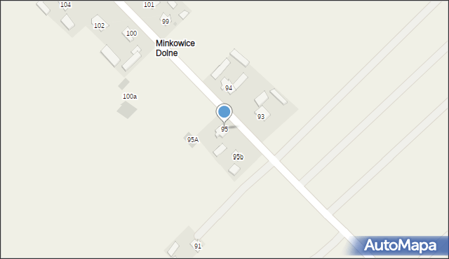 Minkowice, Minkowice, 95, mapa Minkowice