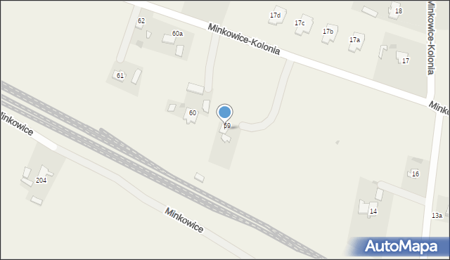 Minkowice-Kolonia, Minkowice-Kolonia, 59a, mapa Minkowice-Kolonia