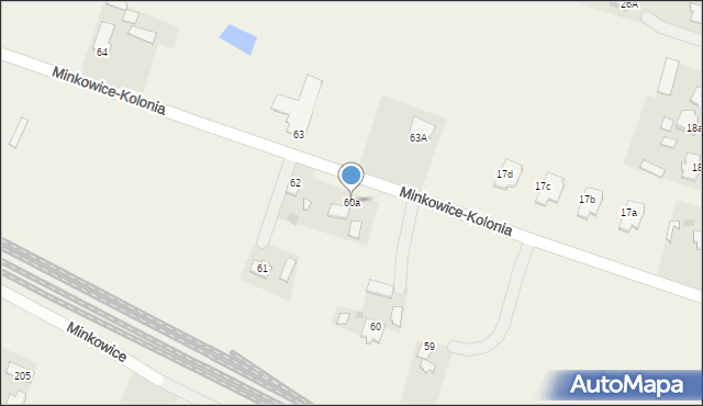 Minkowice-Kolonia, Minkowice-Kolonia, 60a, mapa Minkowice-Kolonia