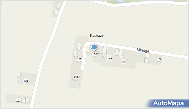Minoga, Minoga, 106, mapa Minoga