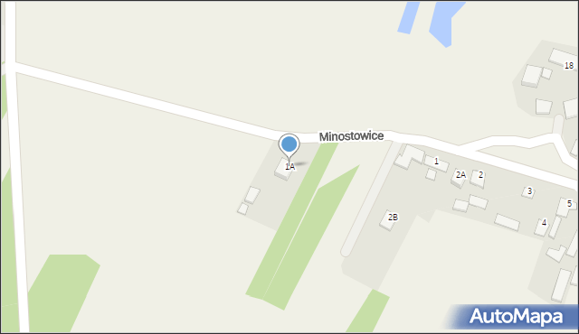 Minostowice, Minostowice, 1A, mapa Minostowice