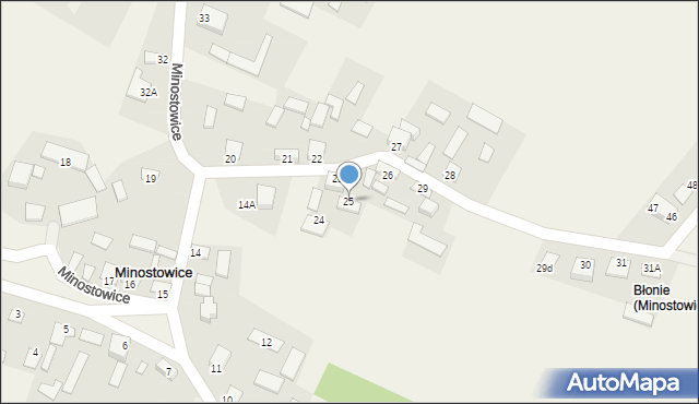 Minostowice, Minostowice, 25, mapa Minostowice