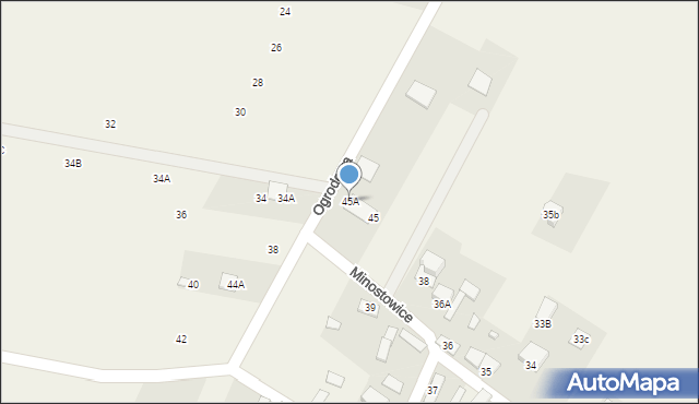 Minostowice, Minostowice, 45A, mapa Minostowice