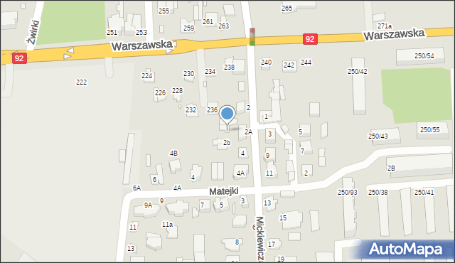 Mińsk Mazowiecki, Mickiewicza Adama, 2c, mapa Mińsk Mazowiecki