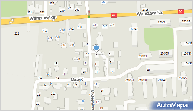 Mińsk Mazowiecki, Mickiewicza Adama, 3, mapa Mińsk Mazowiecki