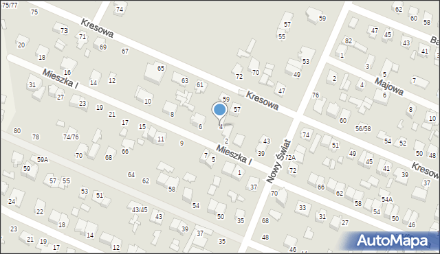 Mińsk Mazowiecki, Mieszka I, 4, mapa Mińsk Mazowiecki
