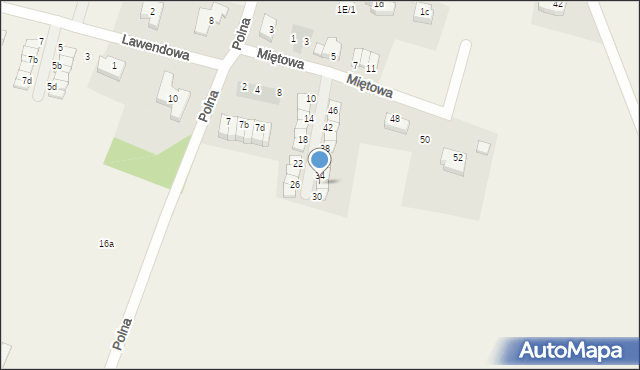 Mirków, Miętowa, 32, mapa Mirków