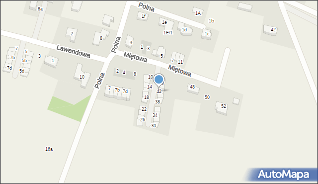 Mirków, Miętowa, 42, mapa Mirków