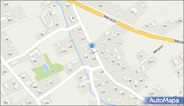 Mirocin, Mirocin, 116, mapa Mirocin