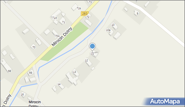 Mirocin Dolny, Mirocin Dolny, 11, mapa Mirocin Dolny