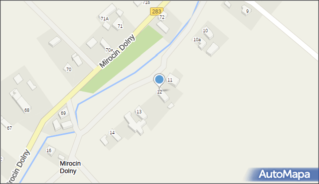 Mirocin Dolny, Mirocin Dolny, 12, mapa Mirocin Dolny