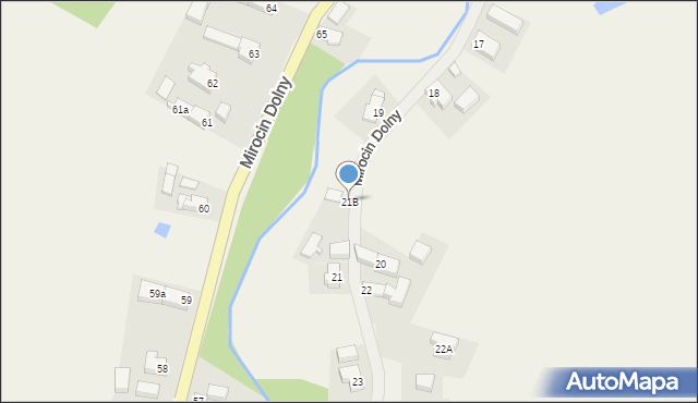 Mirocin Dolny, Mirocin Dolny, 21B, mapa Mirocin Dolny