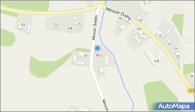 Mirocin Dolny, Mirocin Dolny, 50, mapa Mirocin Dolny