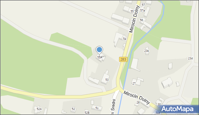 Mirocin Dolny, Mirocin Dolny, 53A, mapa Mirocin Dolny