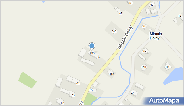 Mirocin Dolny, Mirocin Dolny, 66A, mapa Mirocin Dolny