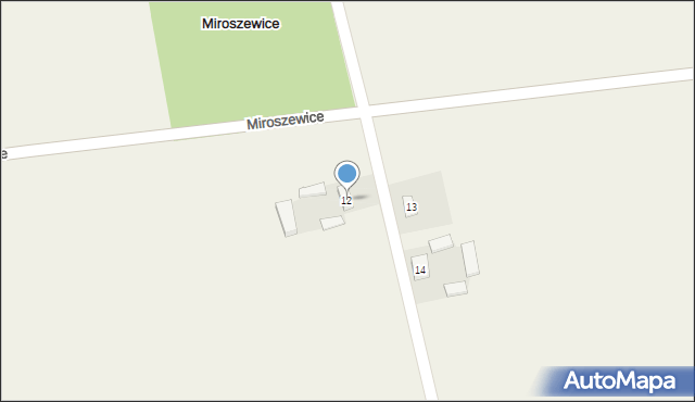 Miroszewice, Miroszewice, 12, mapa Miroszewice