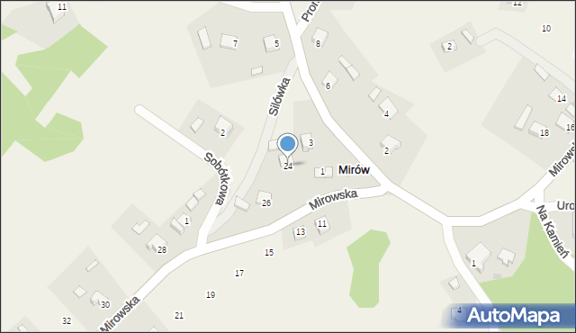 Mirów, Mirowska, 24, mapa Mirów