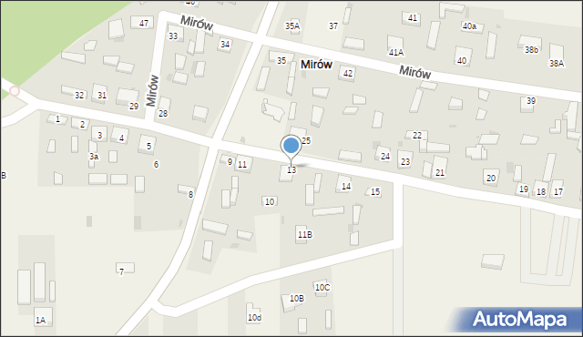 Mirów, Mirów, 13A, mapa Mirów