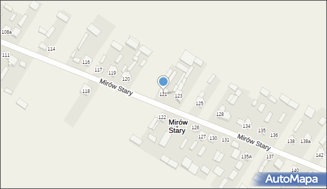 Mirów Stary, Mirów Stary, 121, mapa Mirów Stary