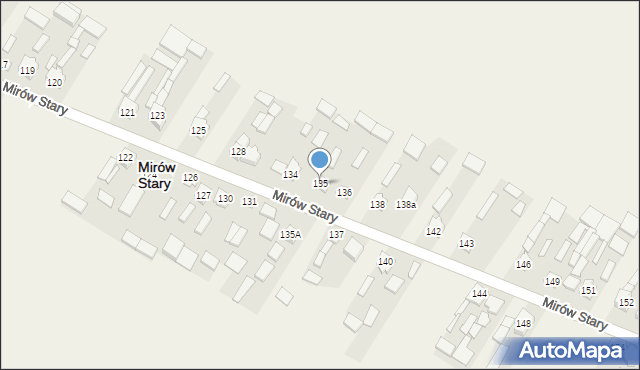 Mirów Stary, Mirów Stary, 135, mapa Mirów Stary
