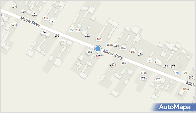 Mirów Stary, Mirów Stary, 165, mapa Mirów Stary