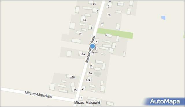 Mirzec, Mirzec-Malcówki, 12, mapa Mirzec