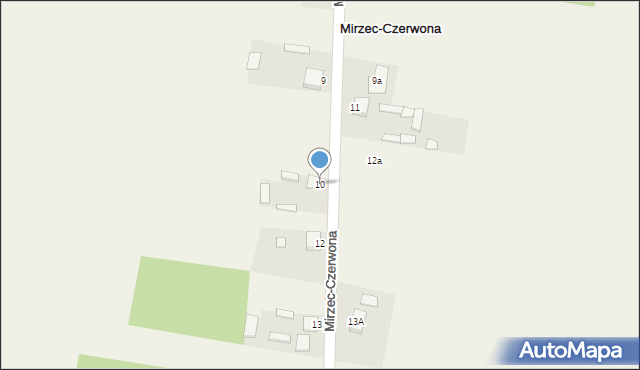Mirzec-Czerwona, Mirzec-Czerwona, 10, mapa Mirzec-Czerwona