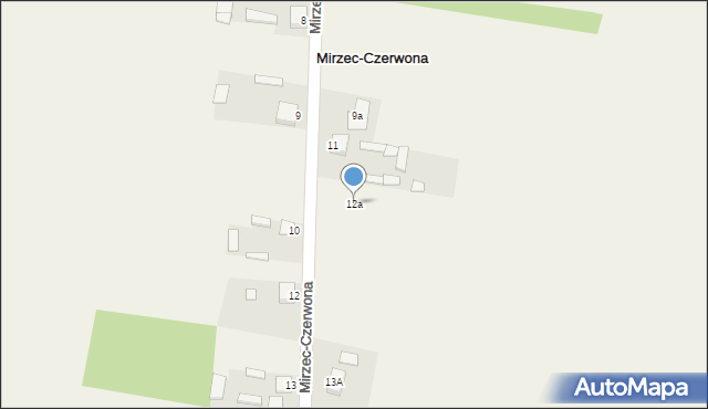 Mirzec-Czerwona, Mirzec-Czerwona, 12a, mapa Mirzec-Czerwona