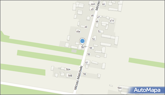 Mirzec-Malcówki, Mirzec-Malcówki, 54, mapa Mirzec-Malcówki