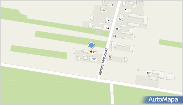 Mirzec-Malcówki, Mirzec-Malcówki, 58A, mapa Mirzec-Malcówki
