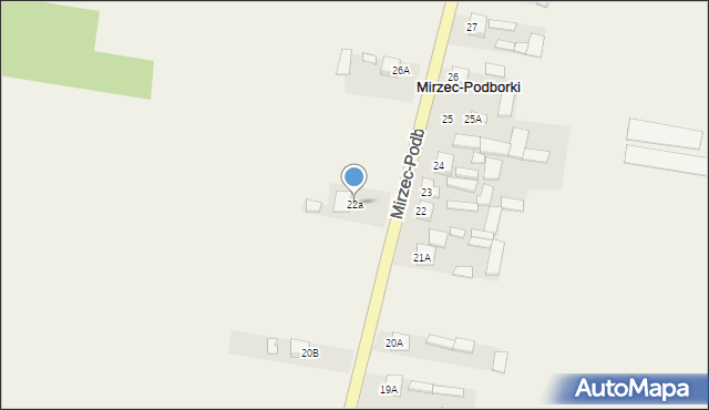 Mirzec-Podborki, Mirzec-Podborki, 22a, mapa Mirzec-Podborki